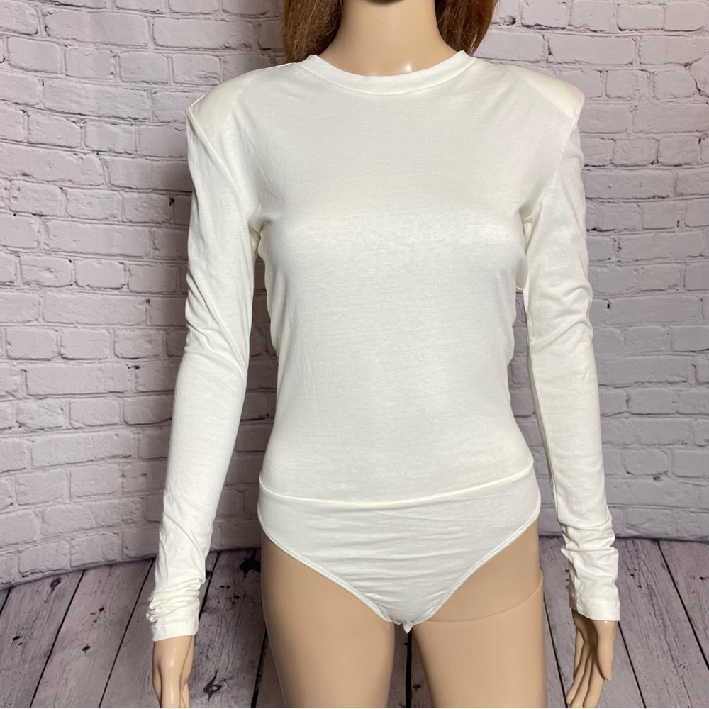 NWT New Danielle Bernstein Open Back Cotton Ivory Bodysuit Size XS - Picture 10 of 13